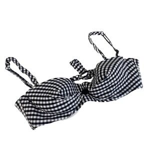 Coco Rave Mini Me Plaid Molded U-Wire Bikini Top Womens XL 38C Swimwear Gingham